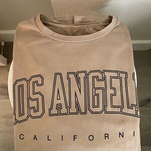 Tan Los Angeles Graphic Oversized Tee